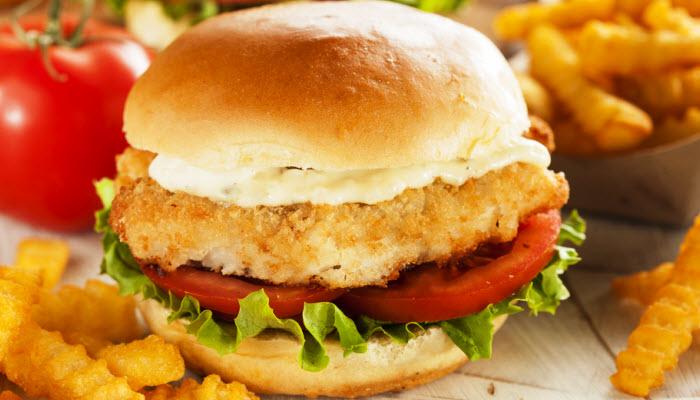 Fried Catfish Sandwich And Fries